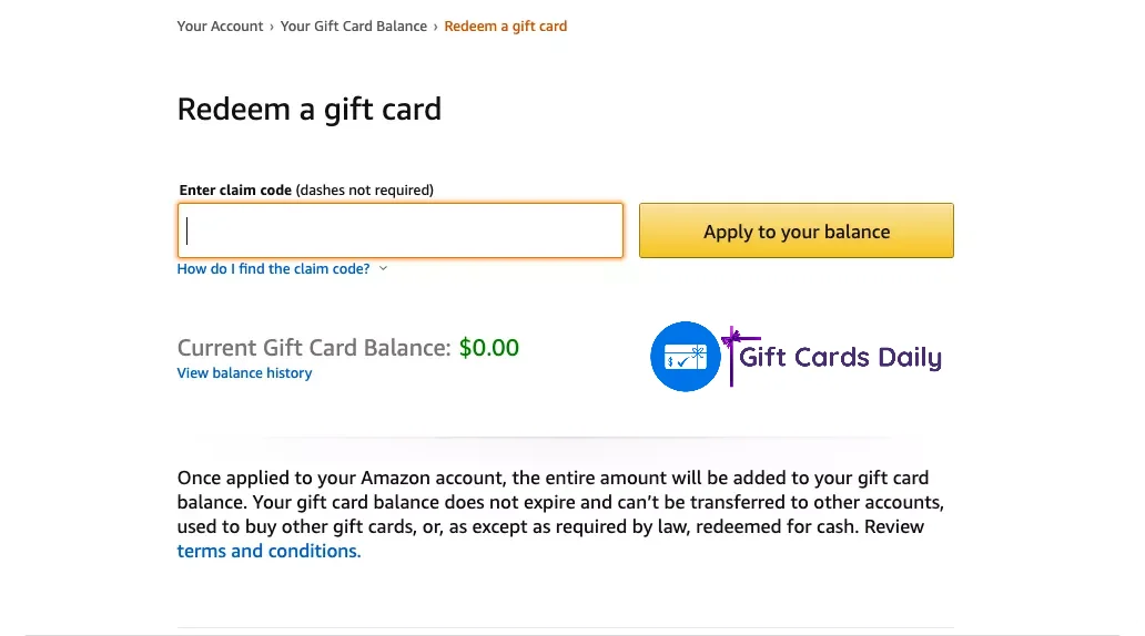 Redeem Amazon Gift Cards