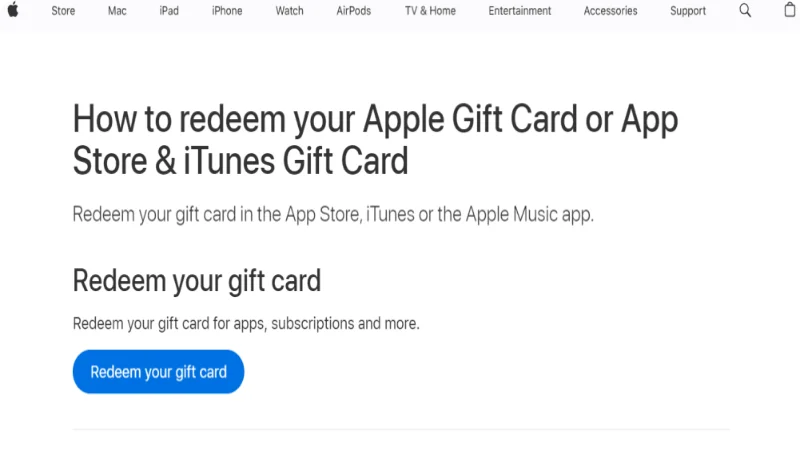 Redeem Apple Gift Cards