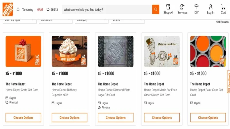 Redeem Home Depot Gift Cards