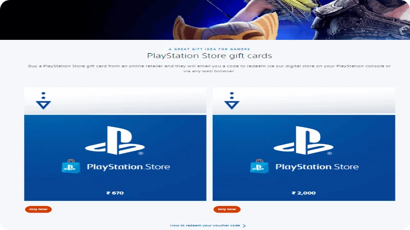 Redeem PlayStation Gift Cards