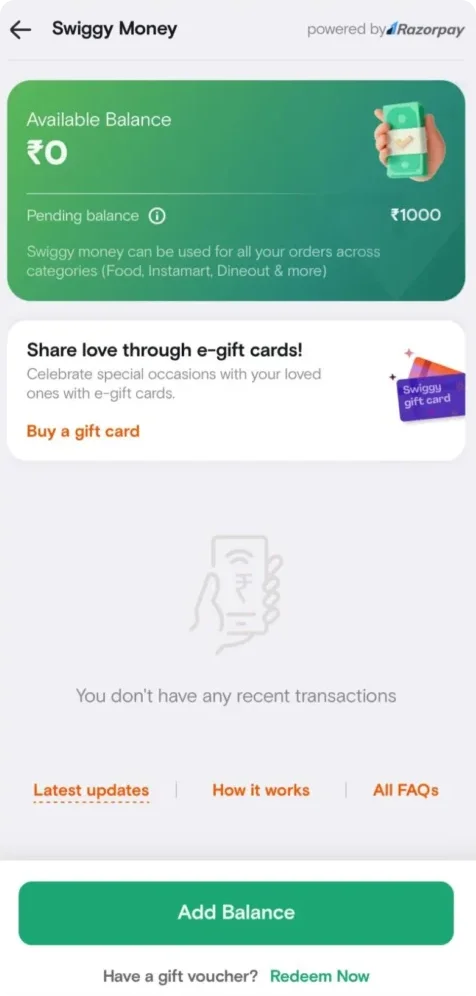 How to Use Swiggy Gift Cards