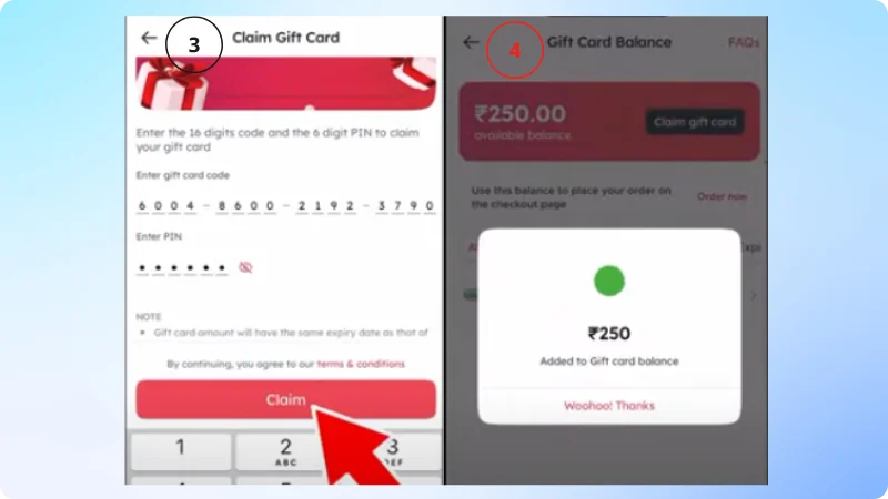 Zomato Gift Card free