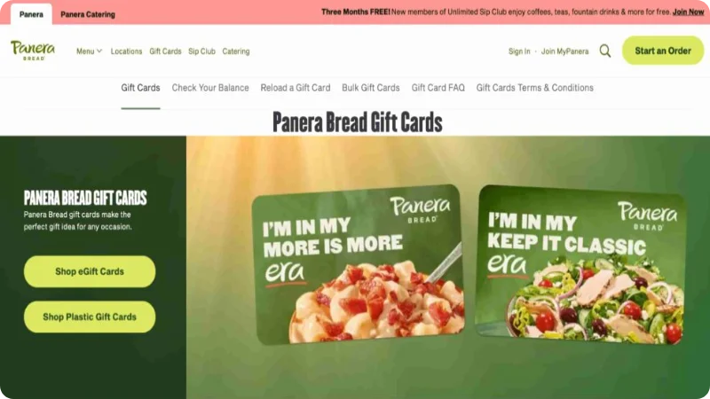 Use Panera Gift Cards