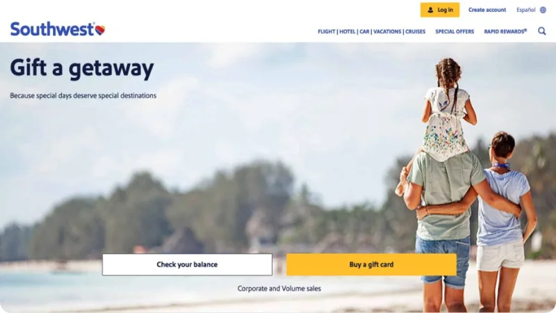 Use Southwest Gift Cards