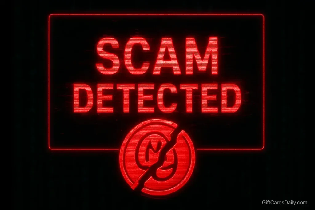 A digital security warning illustrating the danger of fake Nintendo eShop code generators.