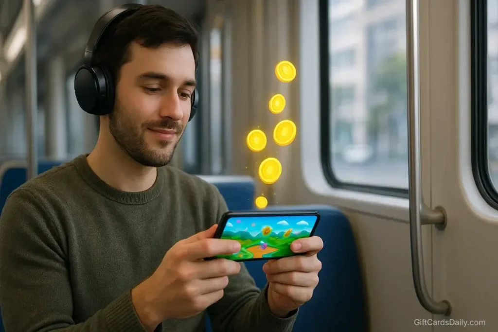 To summarize the "Earning Lifestyle." It shows that this can be done anywhere (commuting, relaxing).