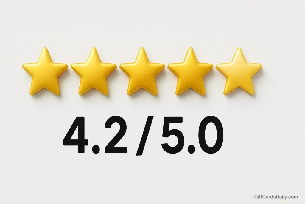 4.2 out of 5 stars rating graphic for Swagbucks.